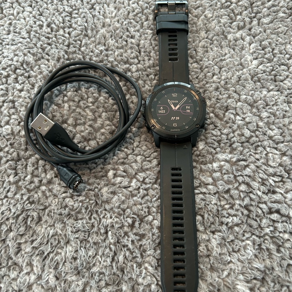 Garmin Fenix 5S Plus Black Smartwatch with Charger